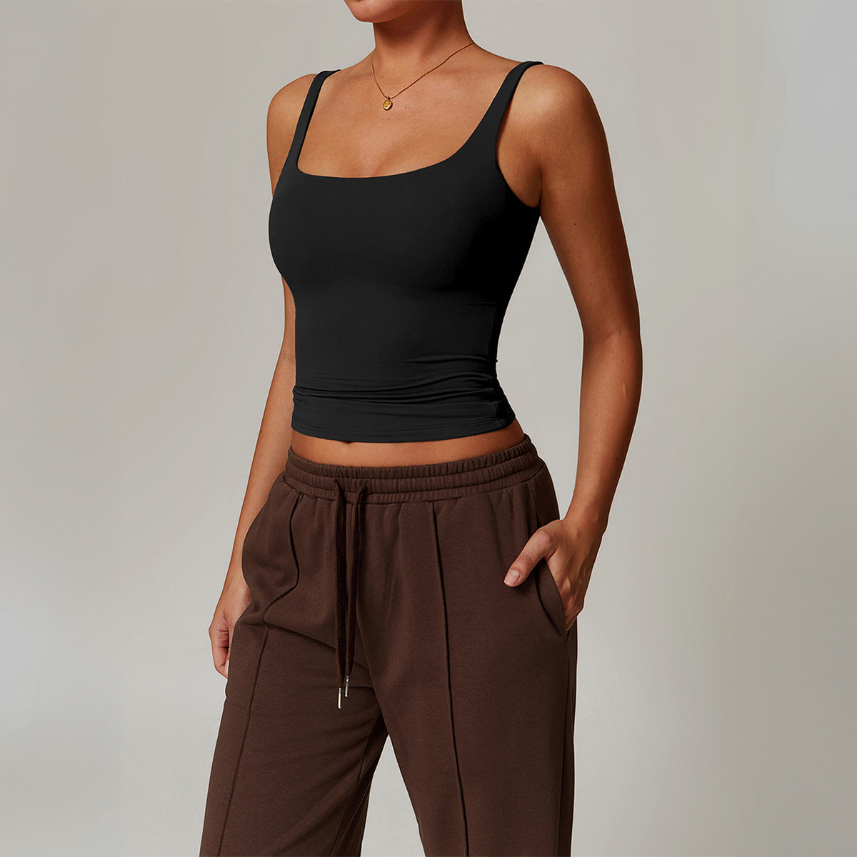 Comfortable Women's Yoga Solid Color Camisole Small Vest/suspenders/tube Top