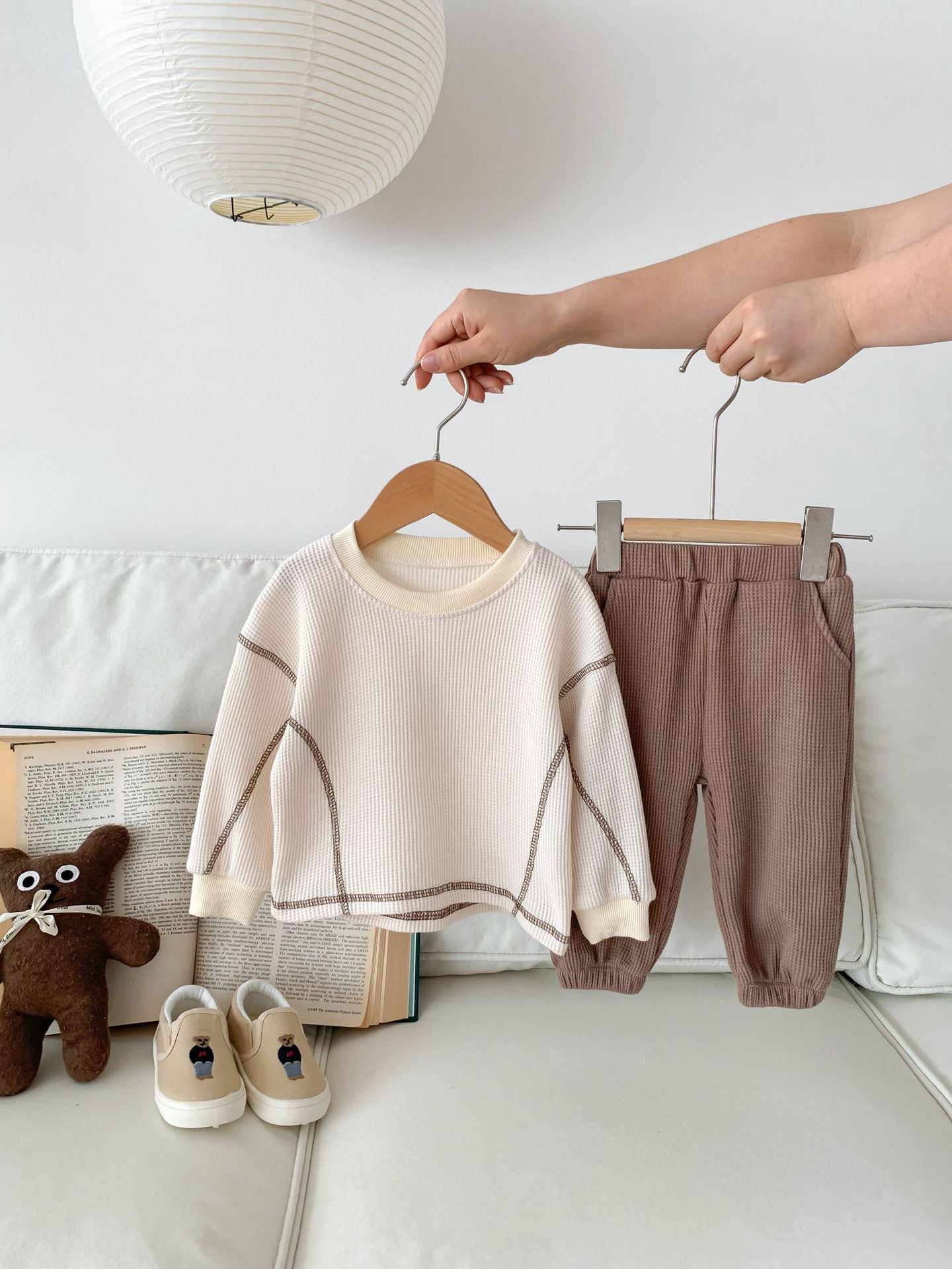 Children's Trendy Clothing Autumn Boys Casual Loose Waffle Children's Suit