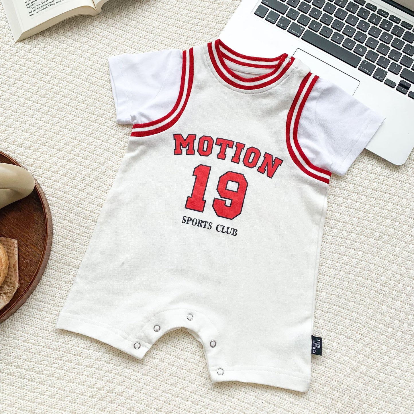 Women's & Men's Infant Rompers Summer Fake Two-piece Design Basketball Romper Going Jumpsuit, Climbing Suit