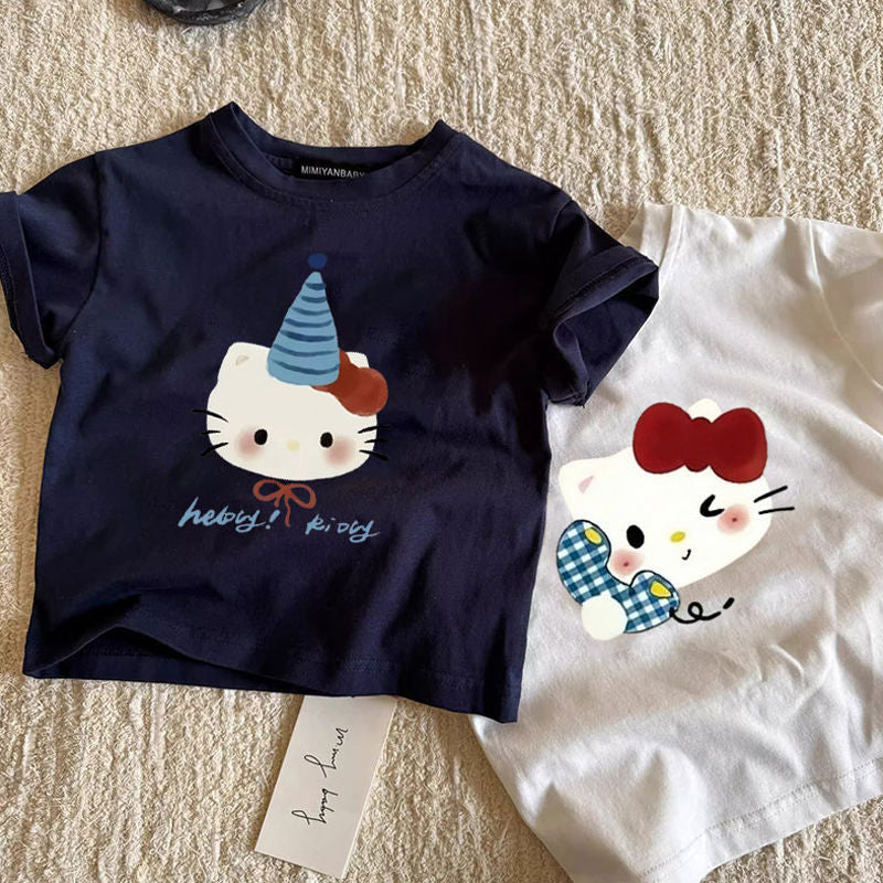 Cat Short-sleeved Summer Toddler Casual Trendy Half Sleeve Children's T-shirt