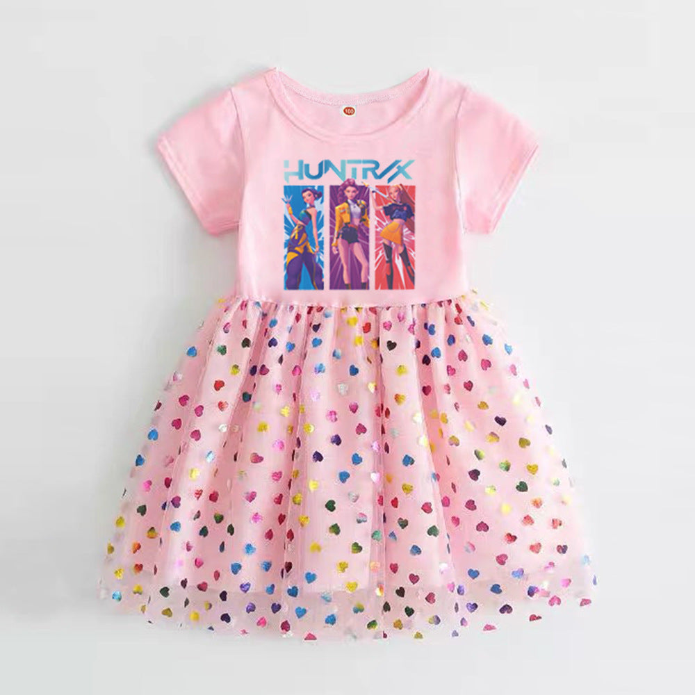 Children's Summer Short Sleeve Princess Clothing Gauze Witch Hunting Children's Dress