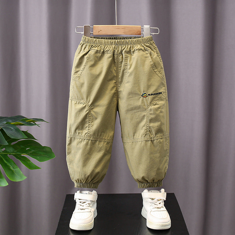 Children's Small Yellow Duck Clothing Cotton Trousers Summer Boy Thin Type Children's Pants