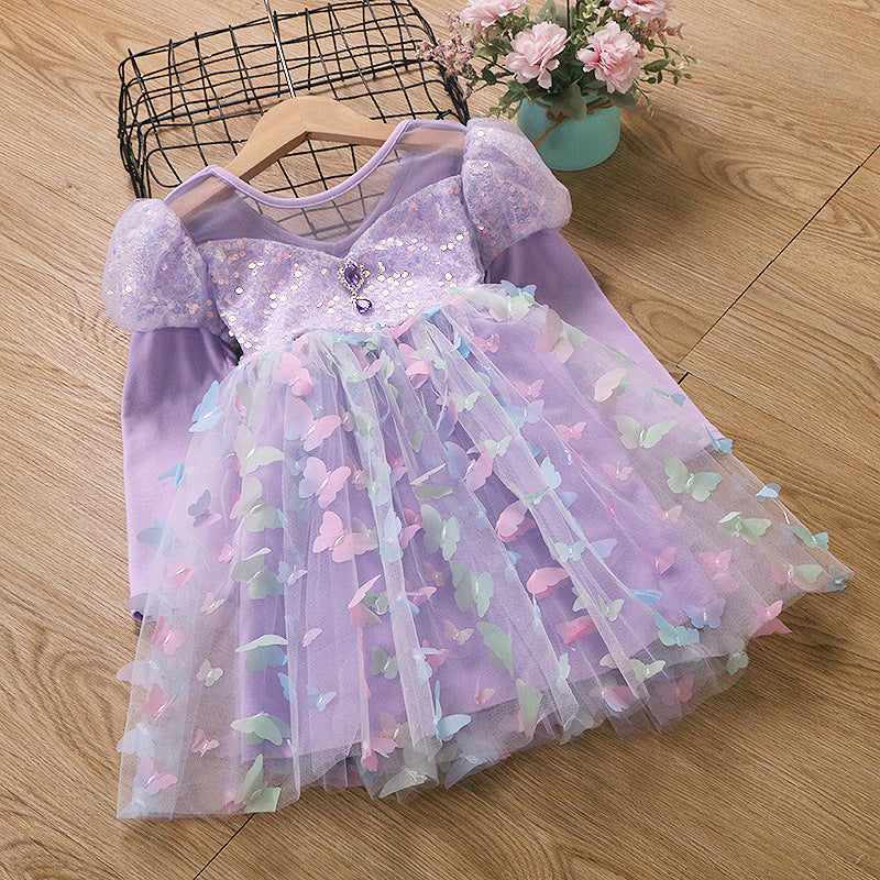Western Style Skirt Pettiskirt Luminous Princess Children's Dress