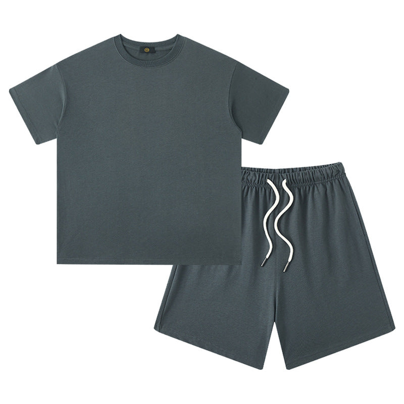 Women's & Men's Clothing Earth Color Heavy Short Sleeved T-shirt Children's Suit