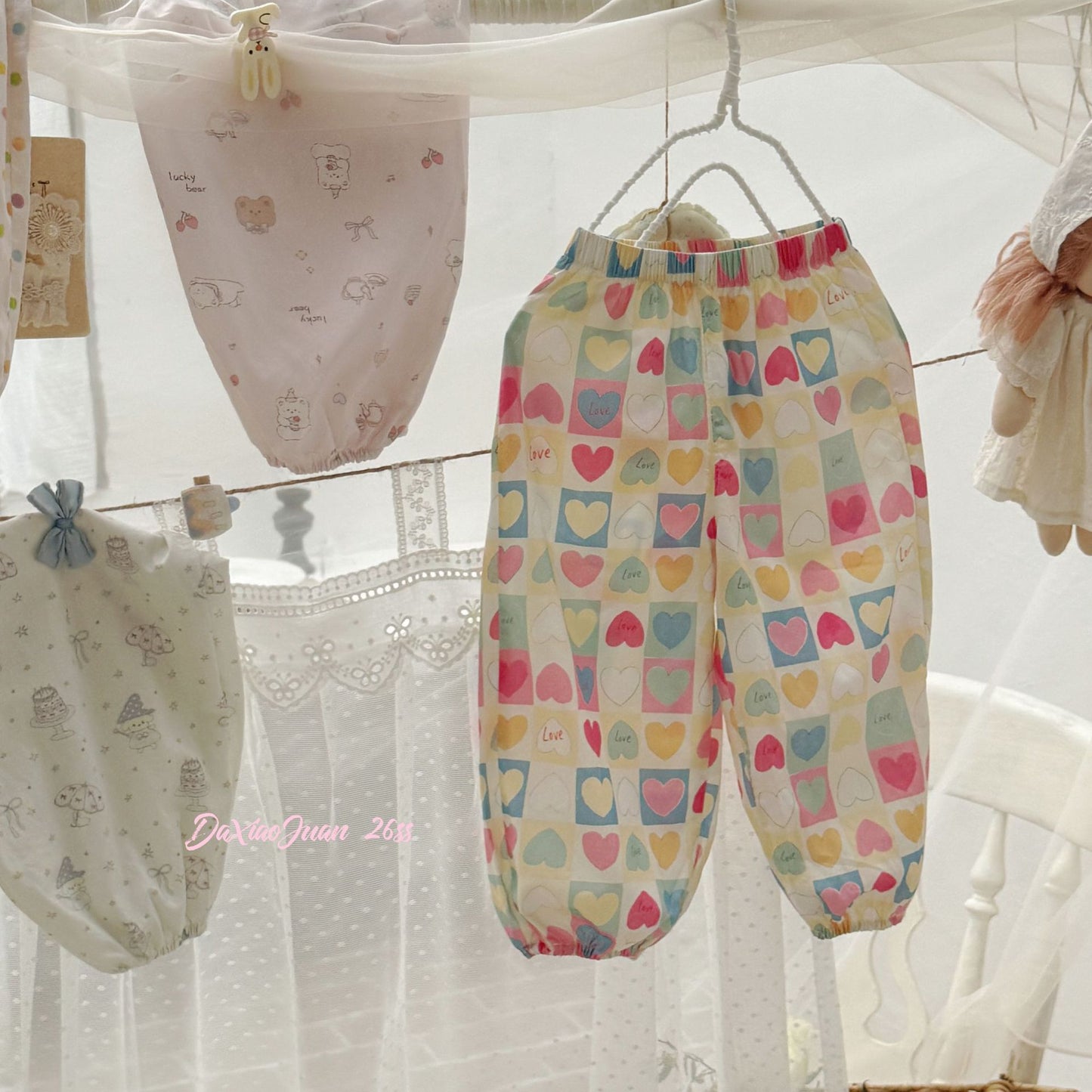 Children's Pure Cotton Summer Thin Air Conditioning Breathable Children's Pants