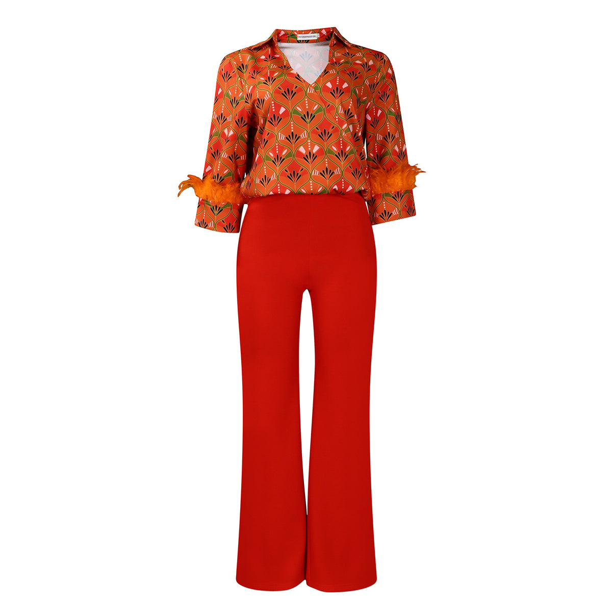 Women's Printed Long-sleeved Shirt Elegant African Fashion Casual Suit