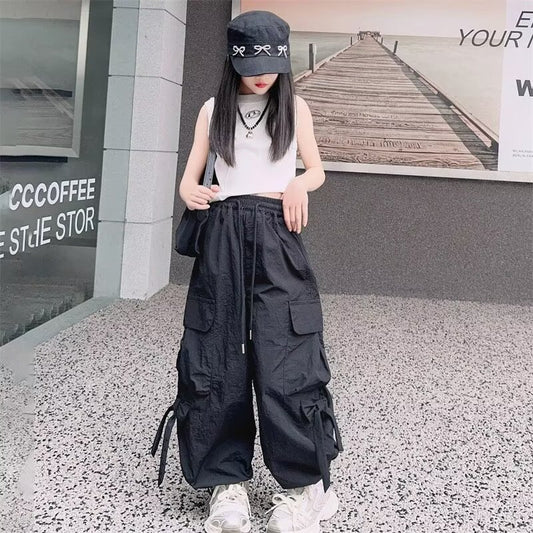 Children's Thin Medium Large Overalls Casual Loose Children's Pants