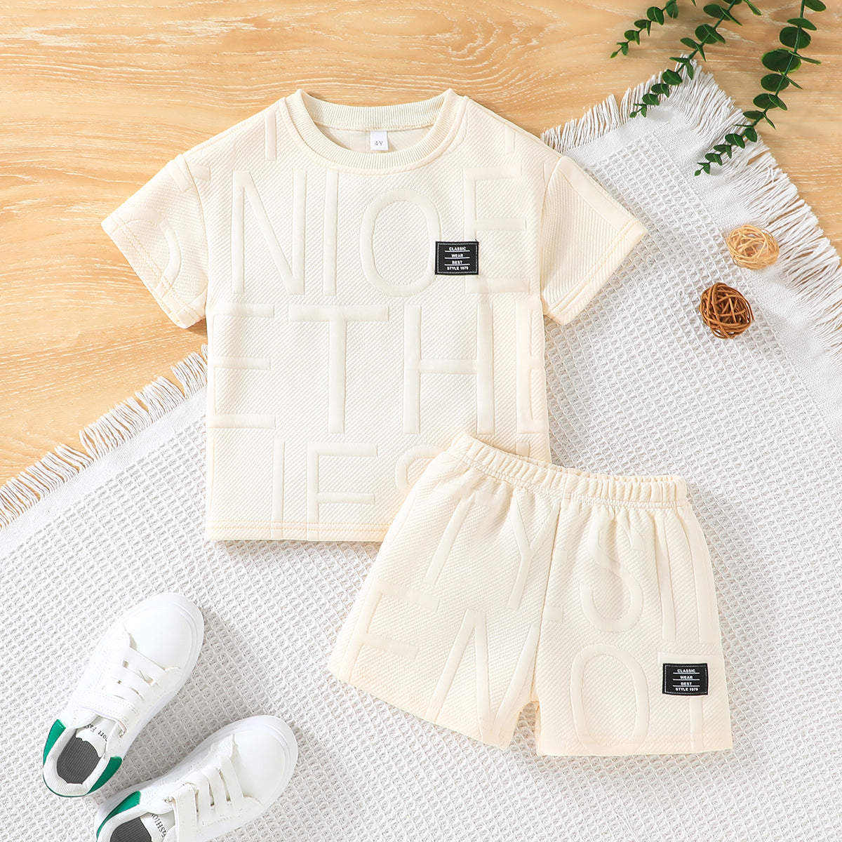 Summer Fashion Casual Set Letter Pattern Children's Suit
