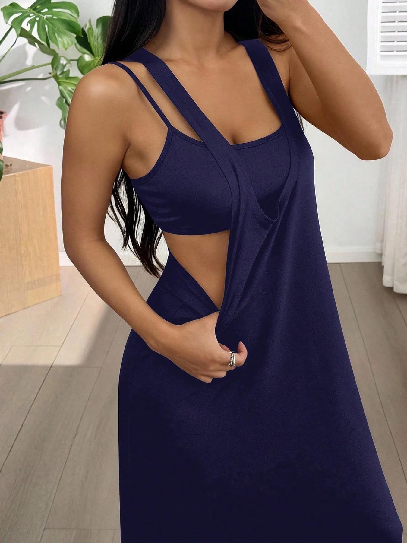Summer Temperament Unique Two-piece Set Solid Color Niche Fashion Casual Suit