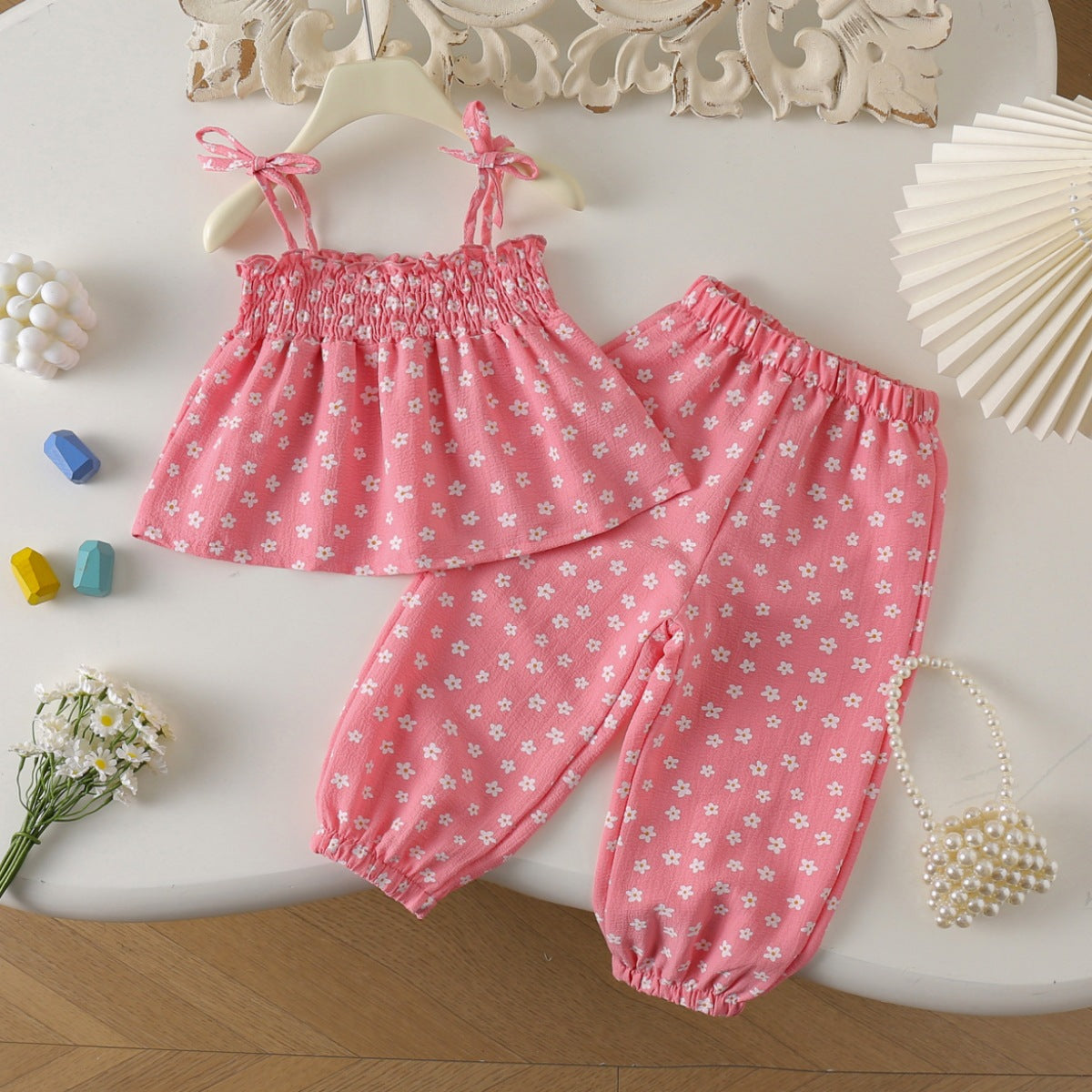 Children's Summer Sling Shirt Anti Mosquito Pants Two-piece Children's Suit