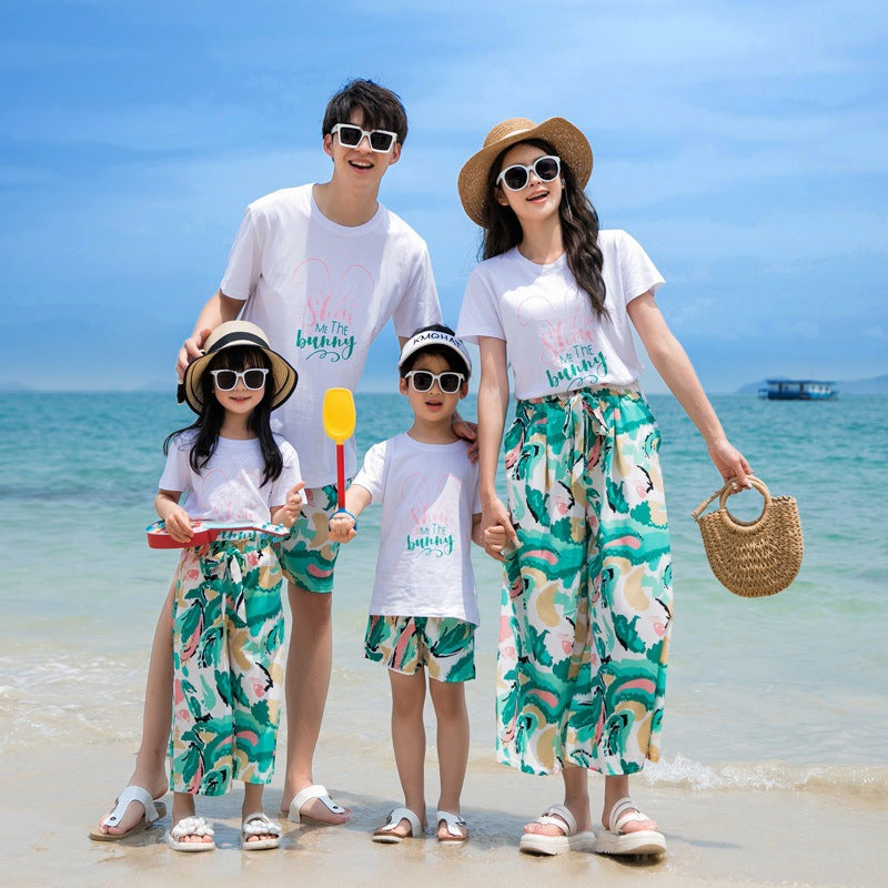 Seaside Wear Summer Family Of Three Four Clothes For The Parent-child Outfit