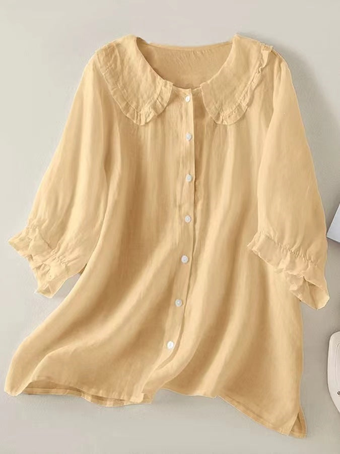 Women's Loose Shirt Design Cotton Linen Summer Clothing