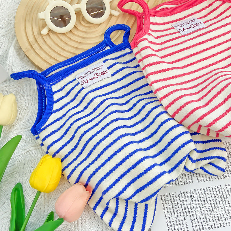 Children's Summer Korean Style Clothing Western Striped Children's Dress