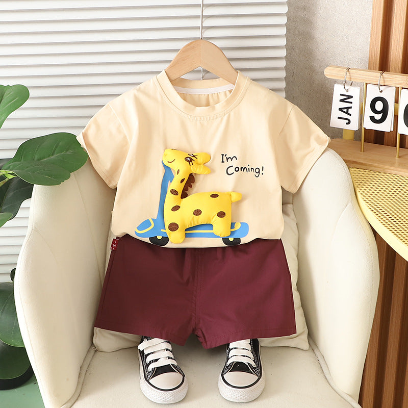 Children's Short-sleeved T-shirt Summer Clothing Shorts Clothes Children's Suit