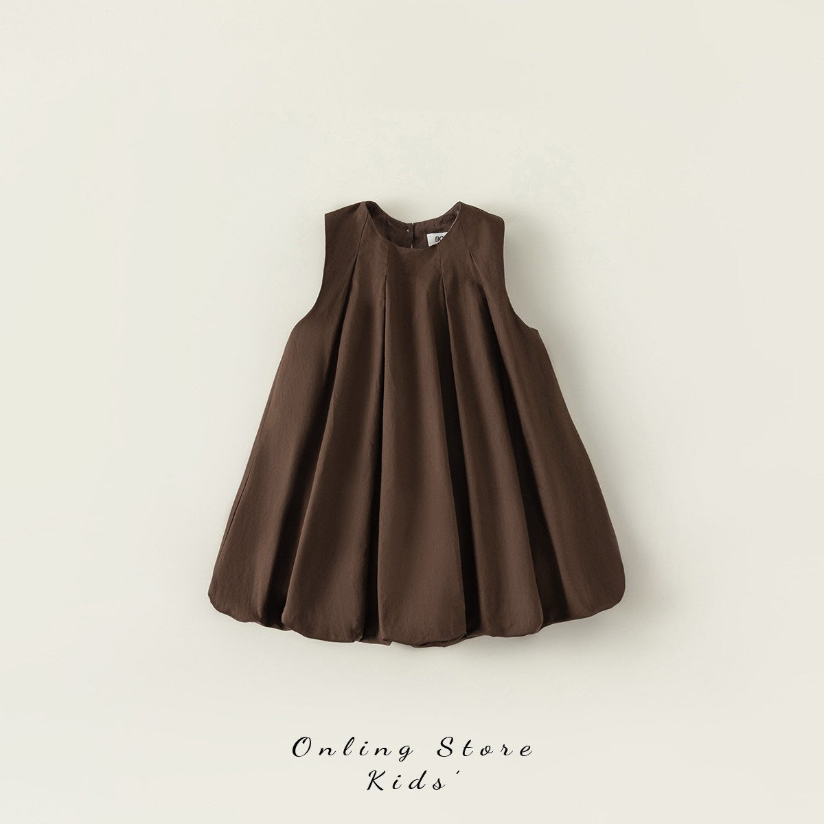 Summer Korean Simple Fresh Solid Color Puffy Children's Dress