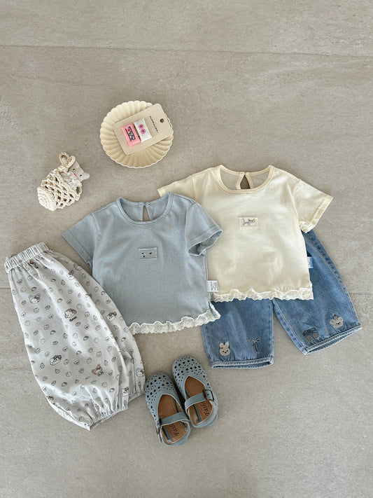 Infant Blouse Pants Summer Cartoon Short Sleeve Top Children's Suit