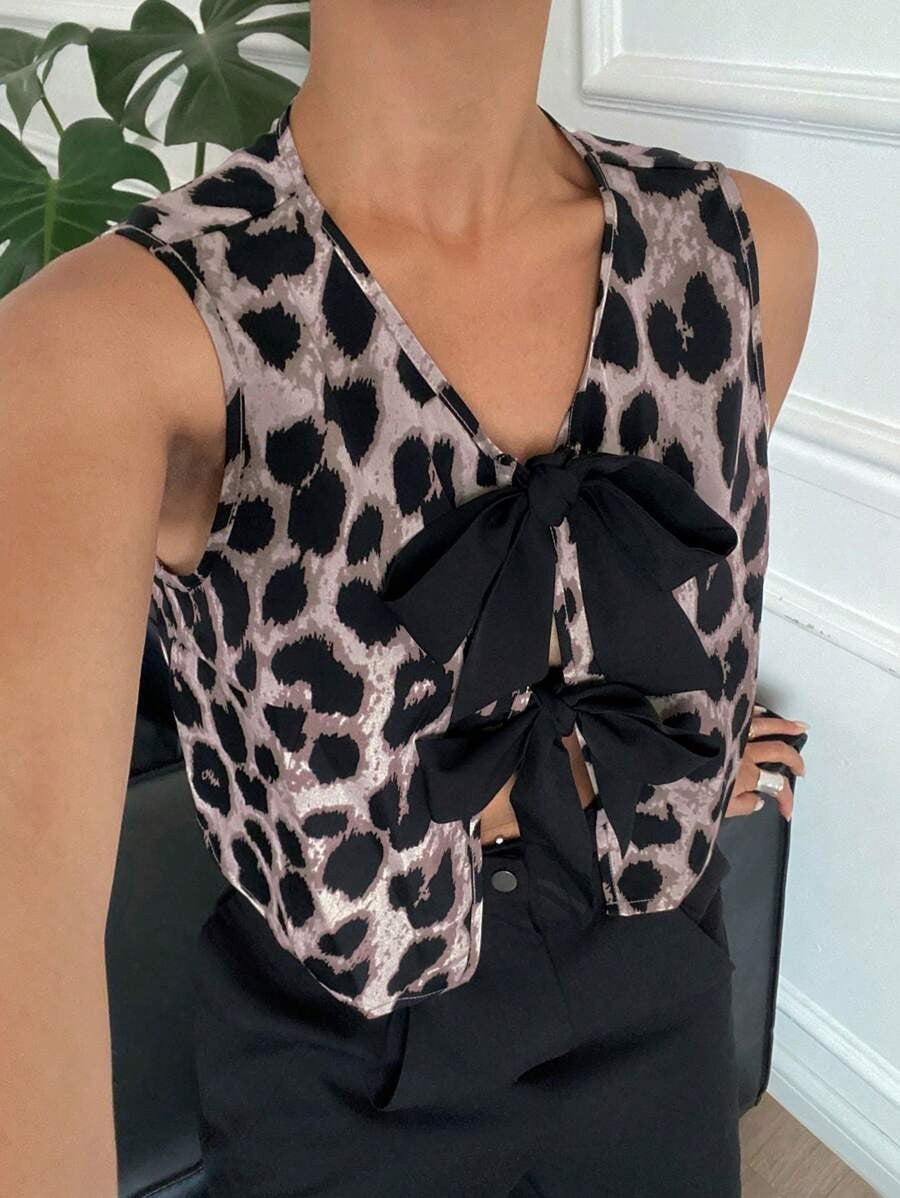 Durable Slouchy Leopard Print Sexy Hot Small Vest/suspenders/tube Top