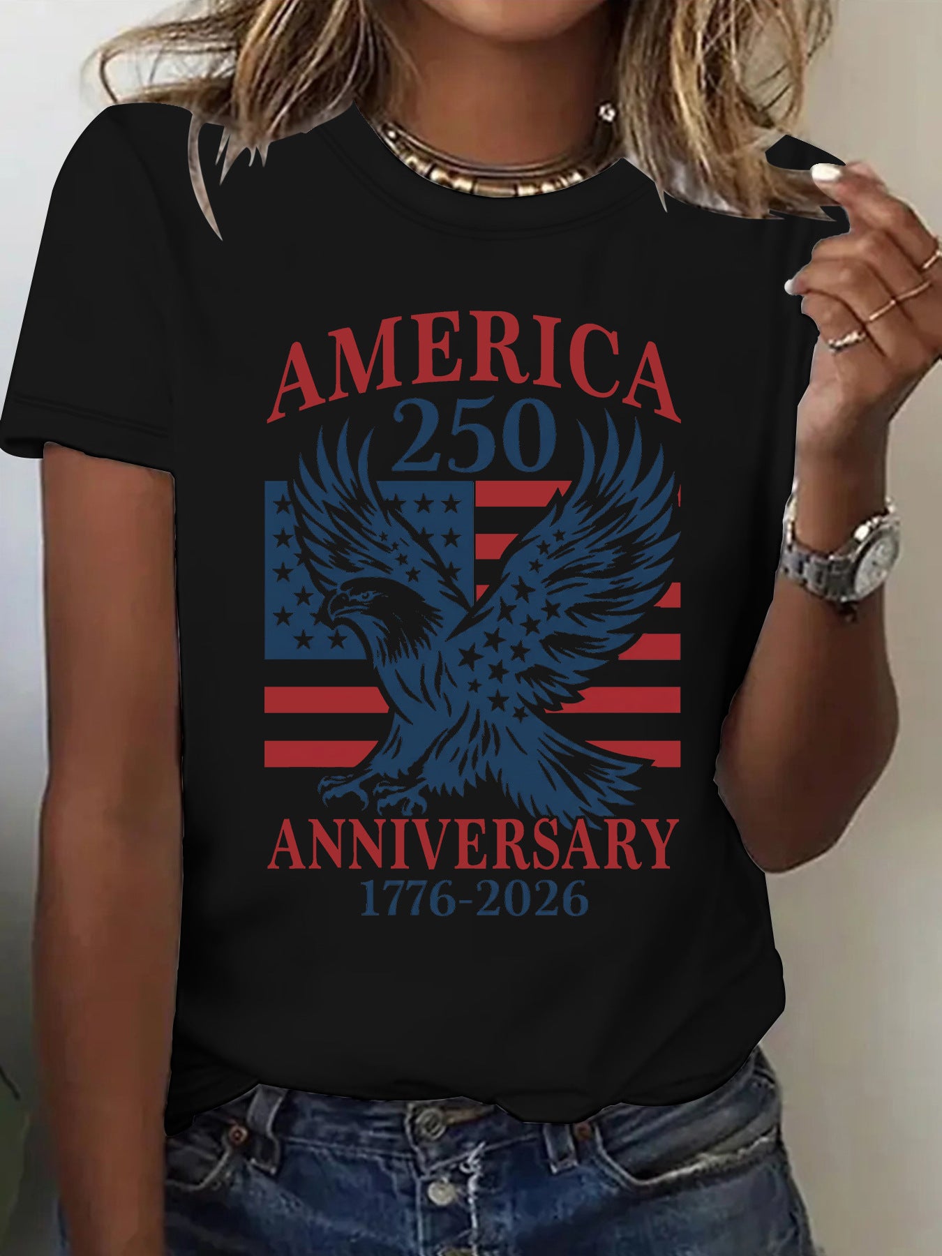 Women's Short-sleeved Shirt With Patriotism The Theme Women's T-shirt