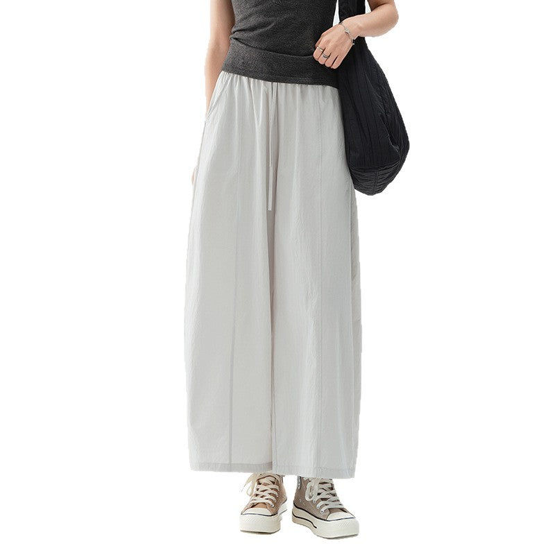 Women's Summer Thin Small Cropped Loose Idle Wide Casual Pants