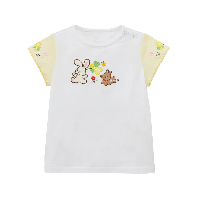 Rabbit Deer Short-sleeved Summer Cartoon Letter Children's T-shirt