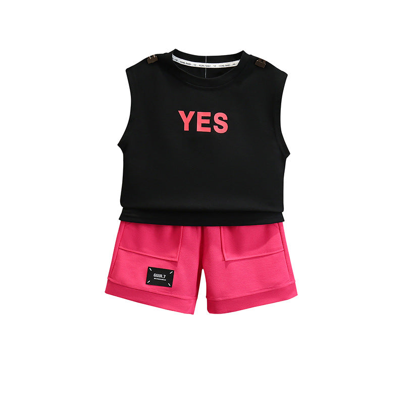 Children's Vest Set Cool Handsome Sleeveless Two-piece Thin Children's Suit