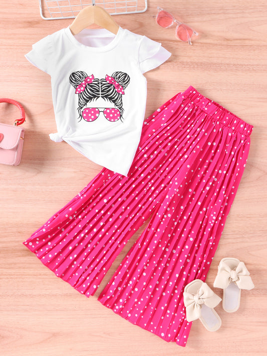 Unique Avatar Short Sleeve Wide Leg Pants Children's Suit