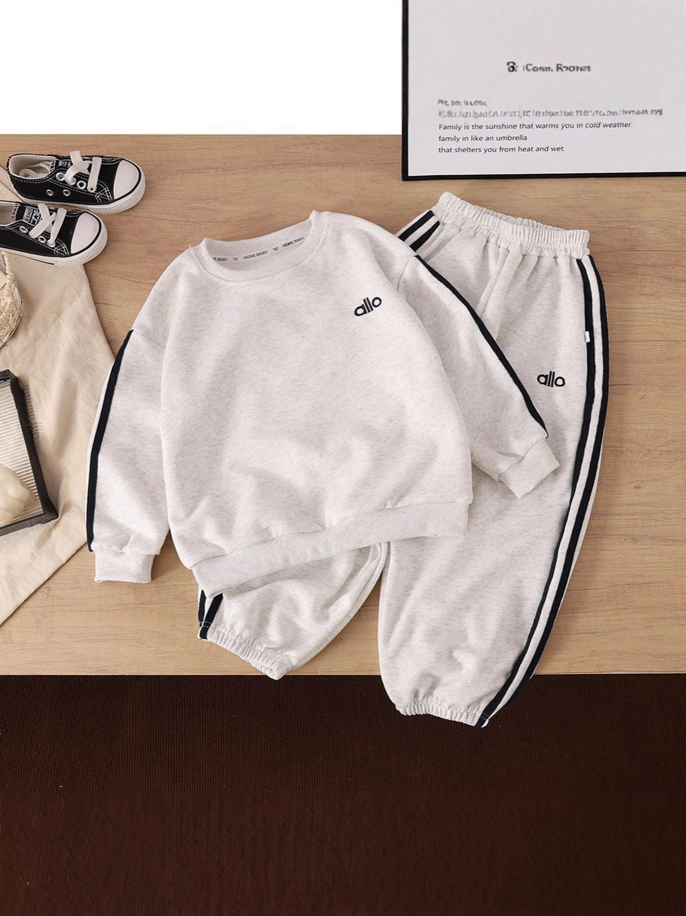 Korean Style Sports Autumn Clothes Medium Big Western Sweater Two-piece Children's Suit