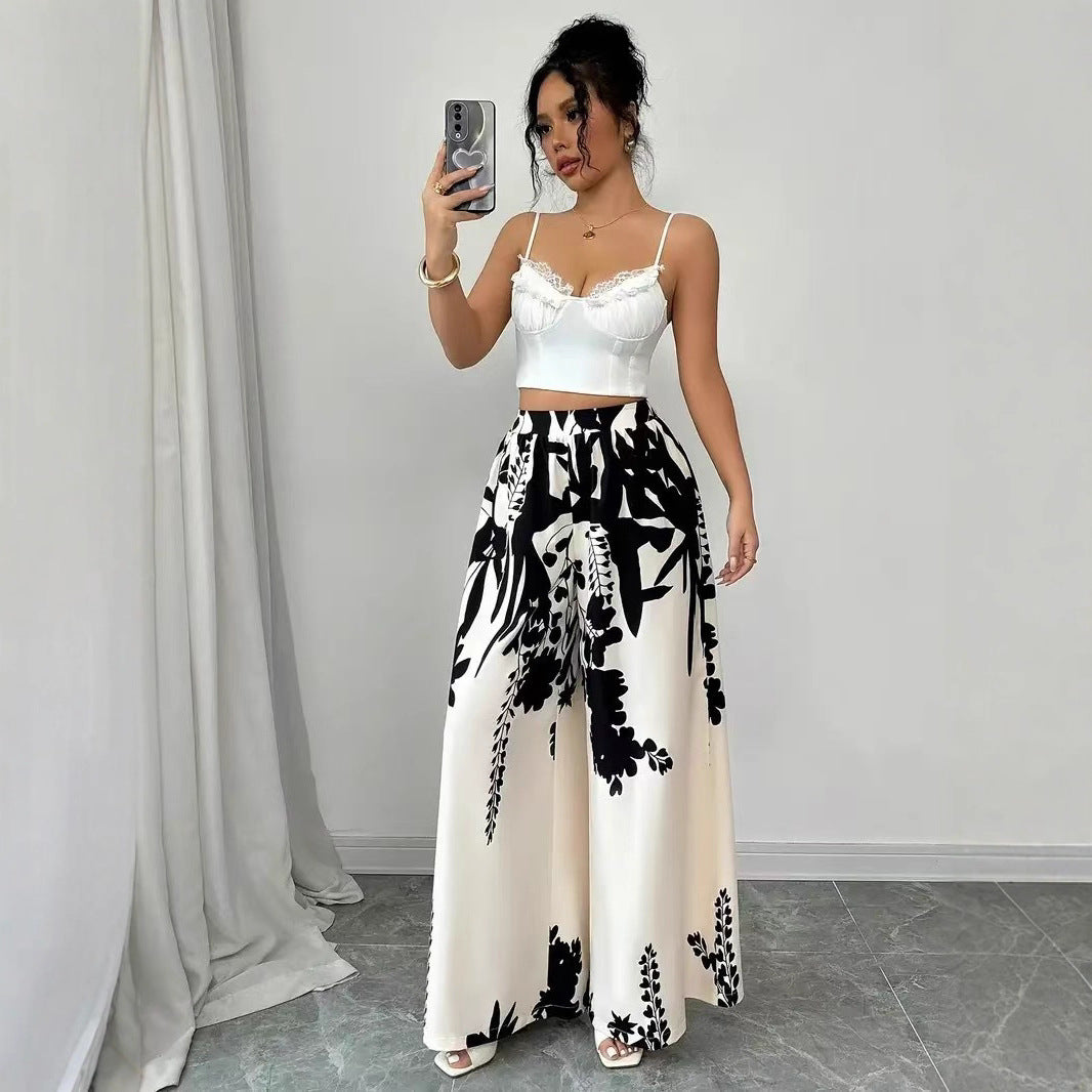 Beautiful Slouchy Women's Fashion Printed Waist Casual Pants