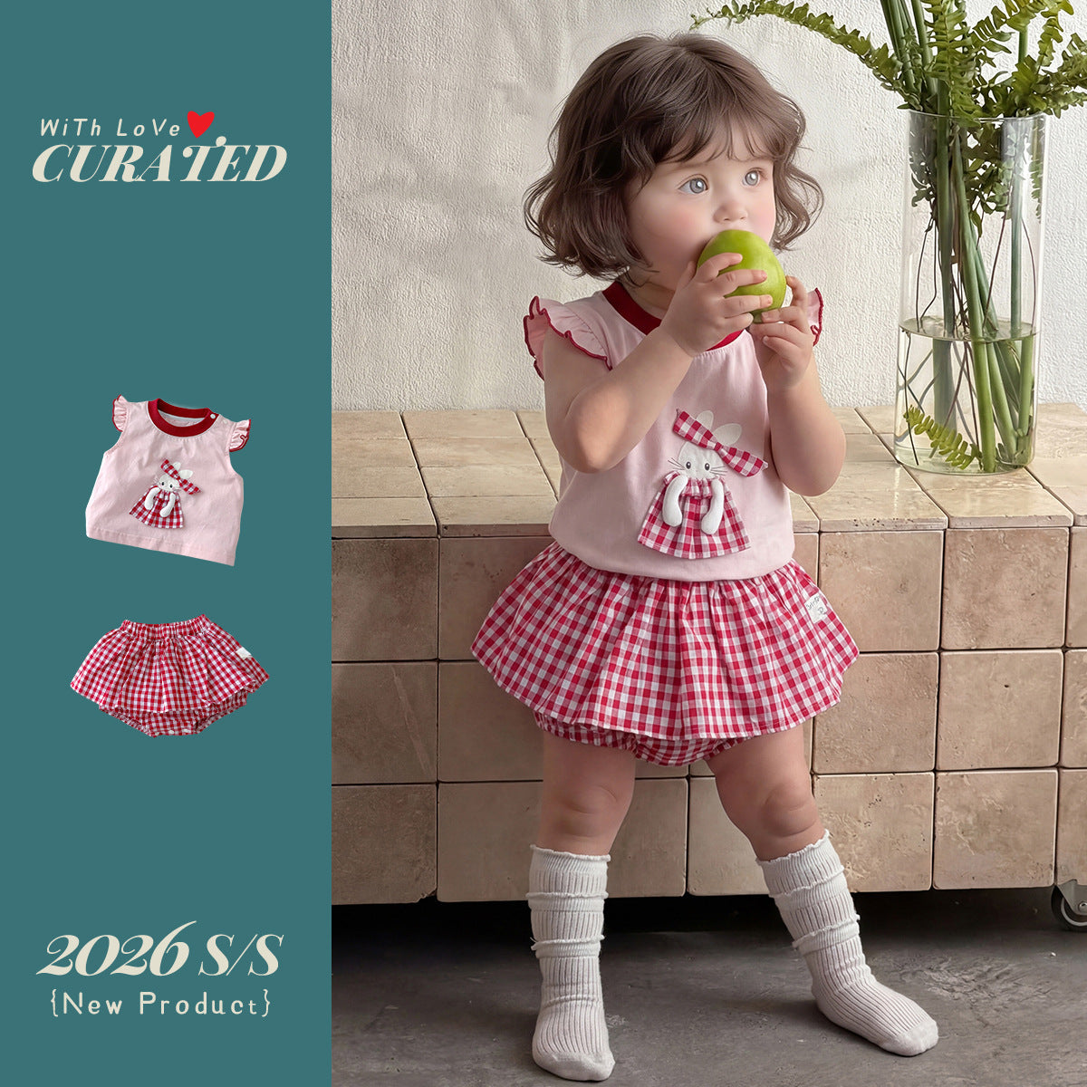 Children's Year Old Two-piece T-shirt Top Bloomer With Skirt Children's Suit