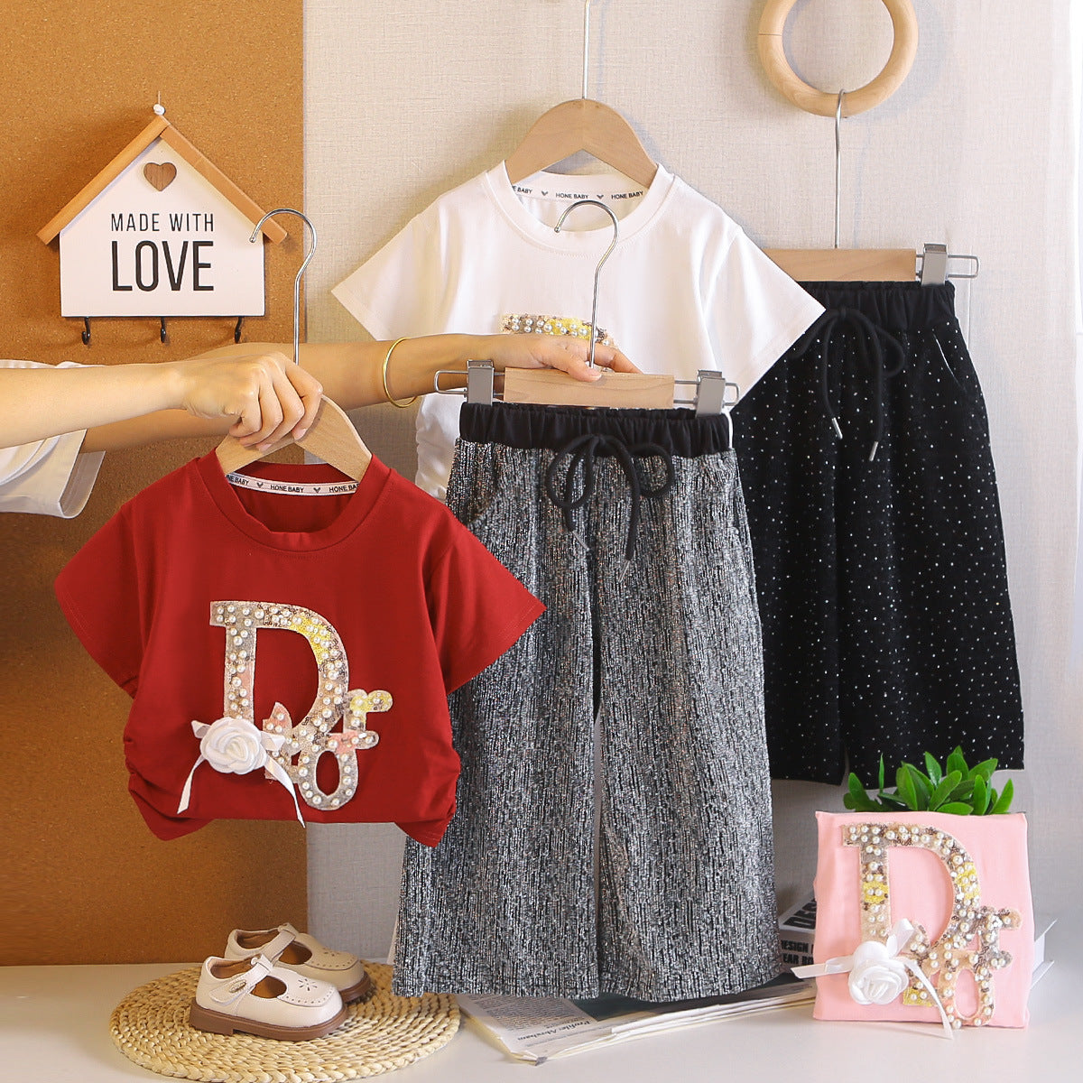 Children's Summer Fashion Short-sleeved Trousers Two-piece Tide Children's Suit