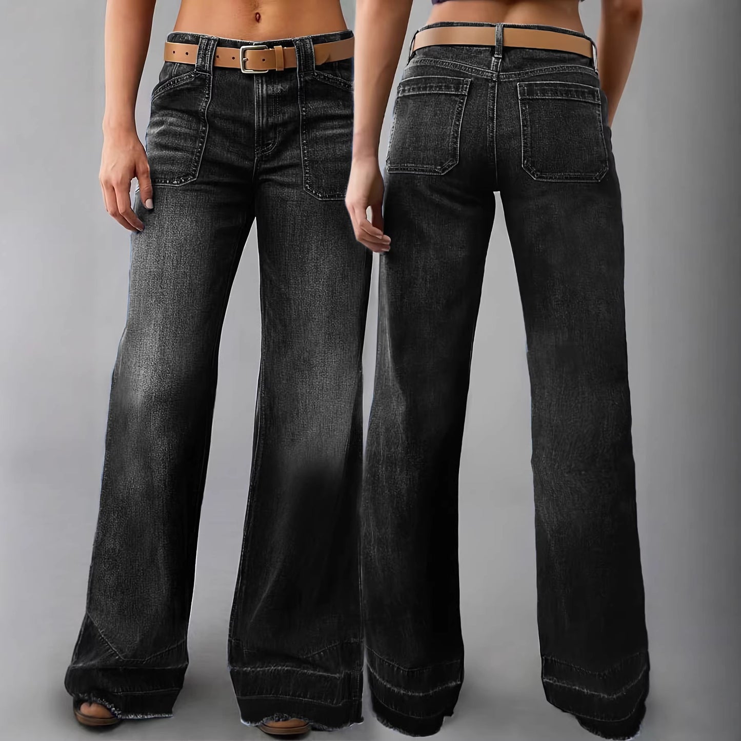 Women's Wide Leg Long High Quality Fashion Casual Four Suitable Comfortable Women's Jeans