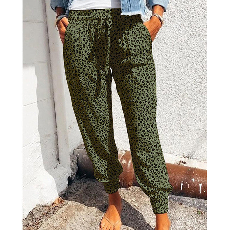 Women's Summer Trousers Loose Leopard Print Printed Pants