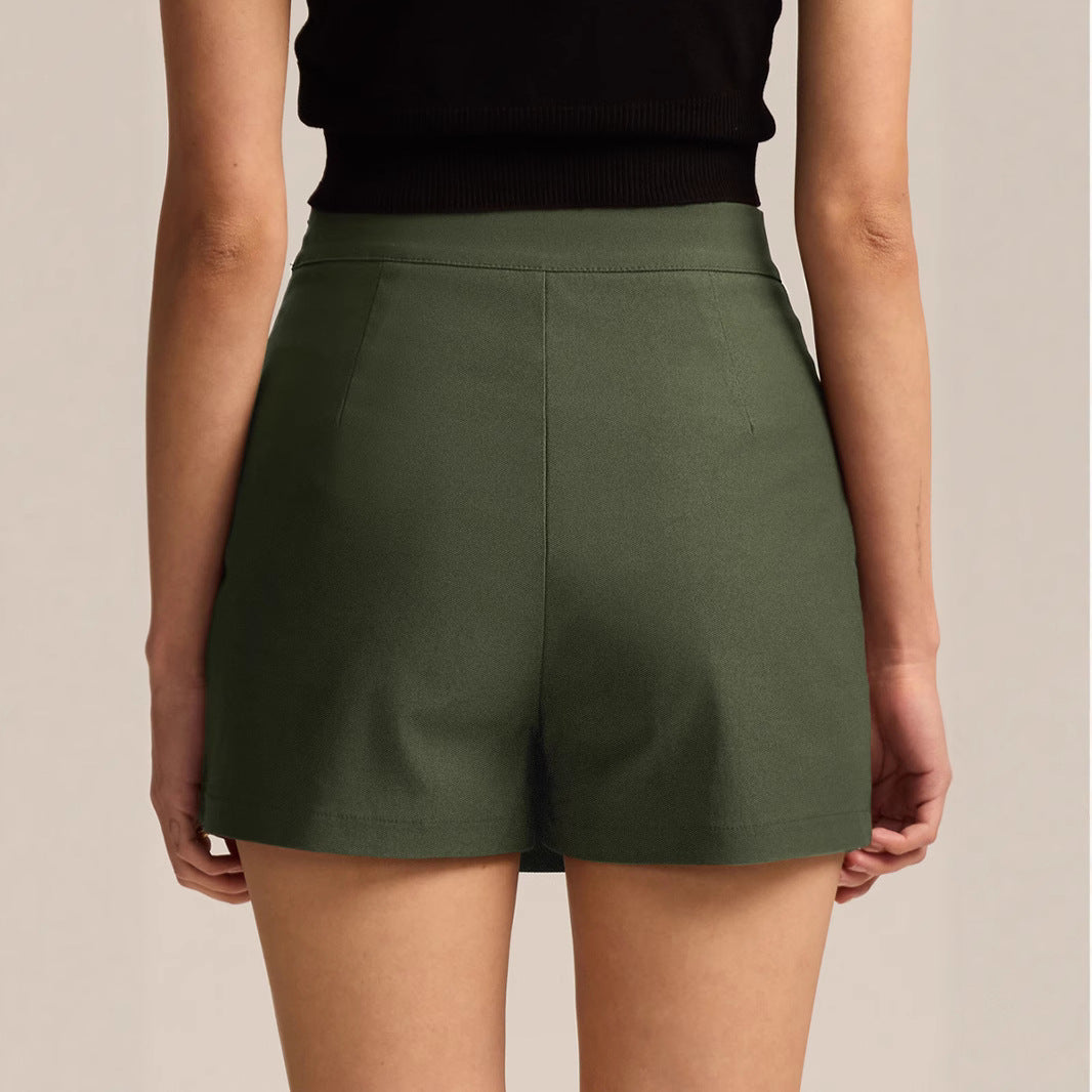 Women's High Waist Slit Quality Stretch Zipper Skirt
