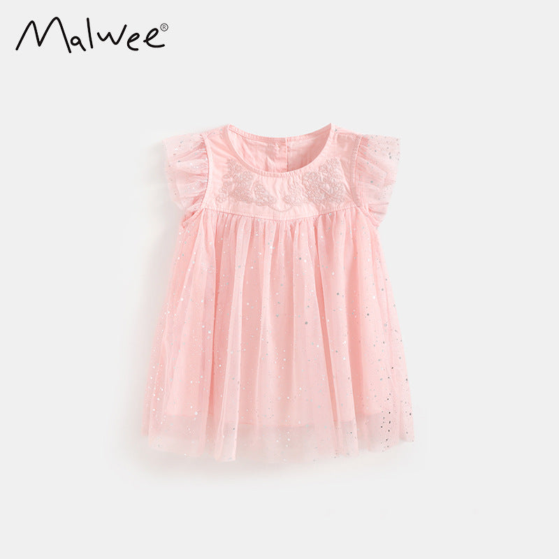 Princess Summer Round Neck Gauze Cute Children's Dress