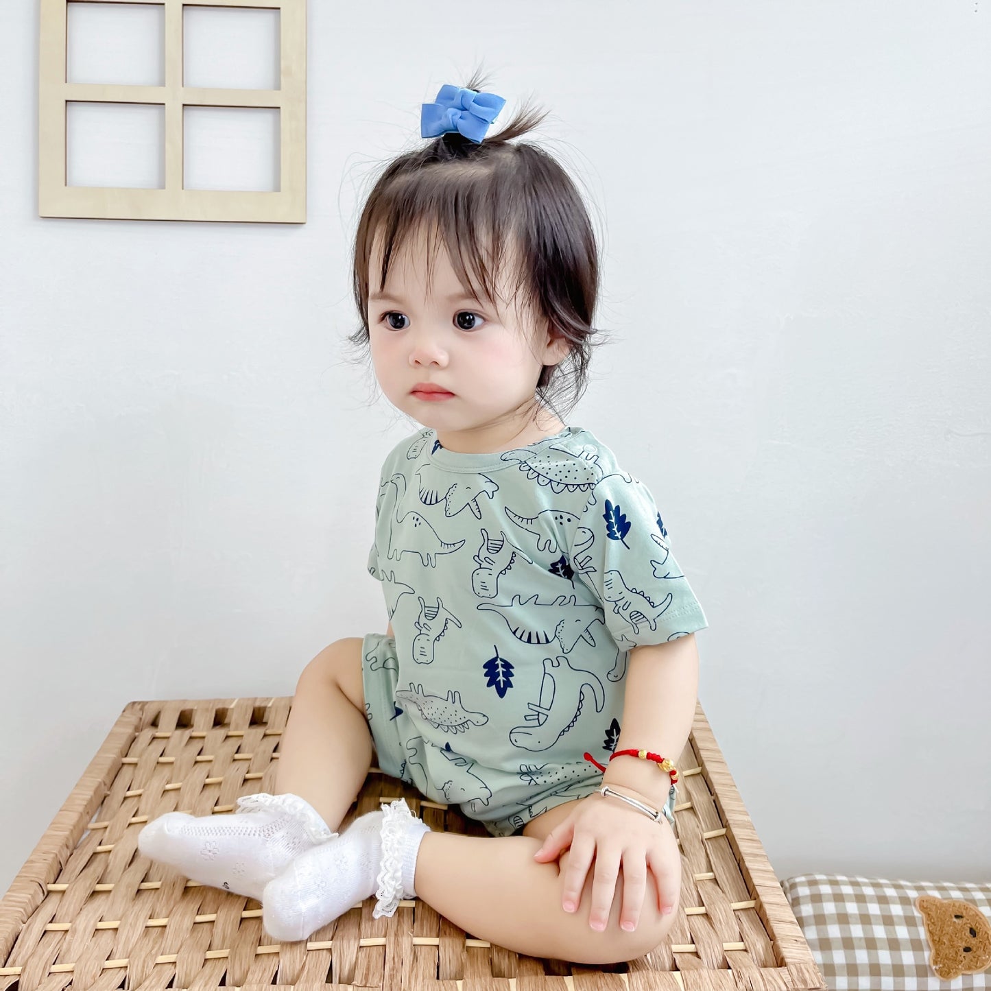 Short Sleeve Clothes For Babies Cute Super Western Style Cotton Jumpsuit, Climbing Suit