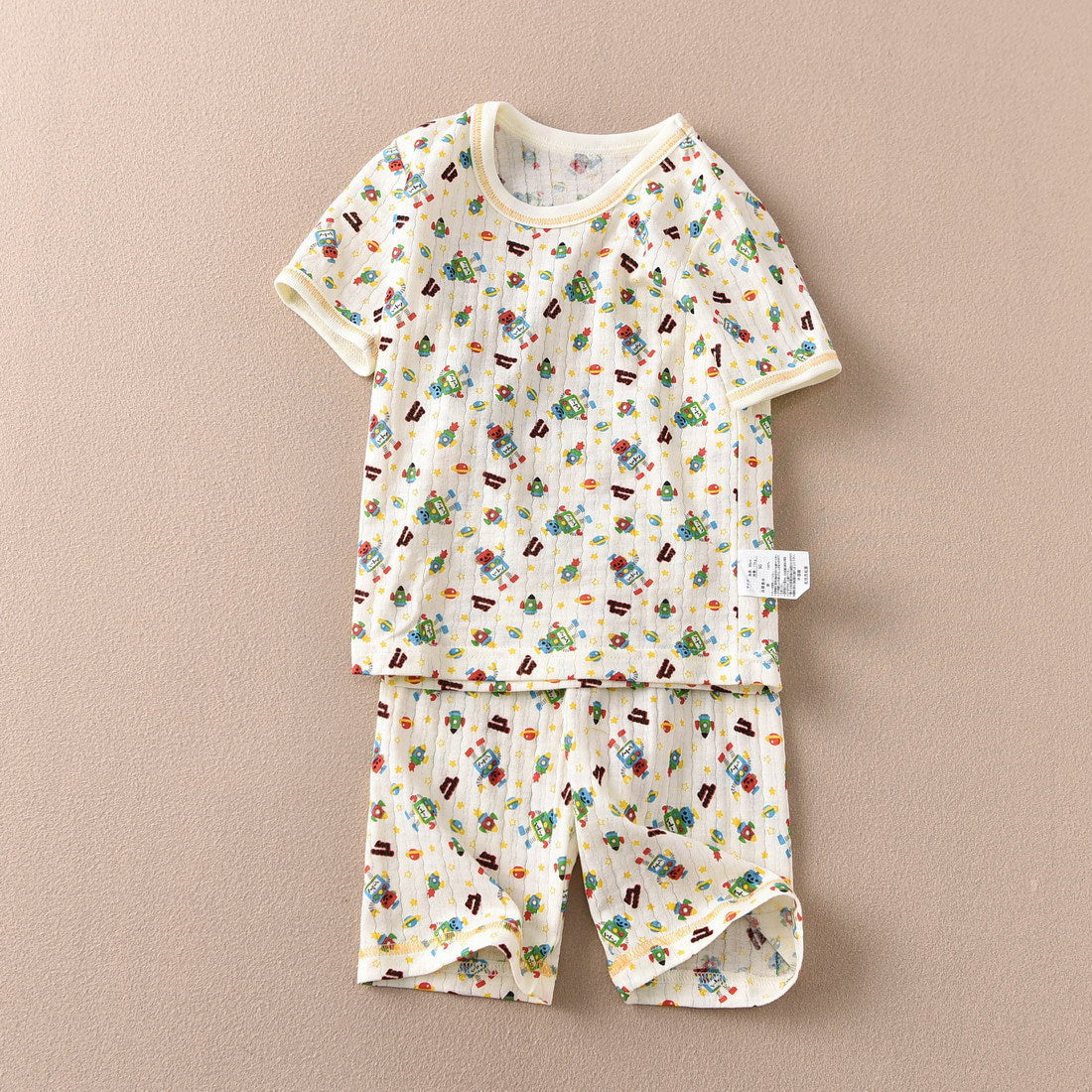 Children's Sleeve Fifth Pants Set Summer Home Wear Twisted Flower Bamboo Children's Suit
