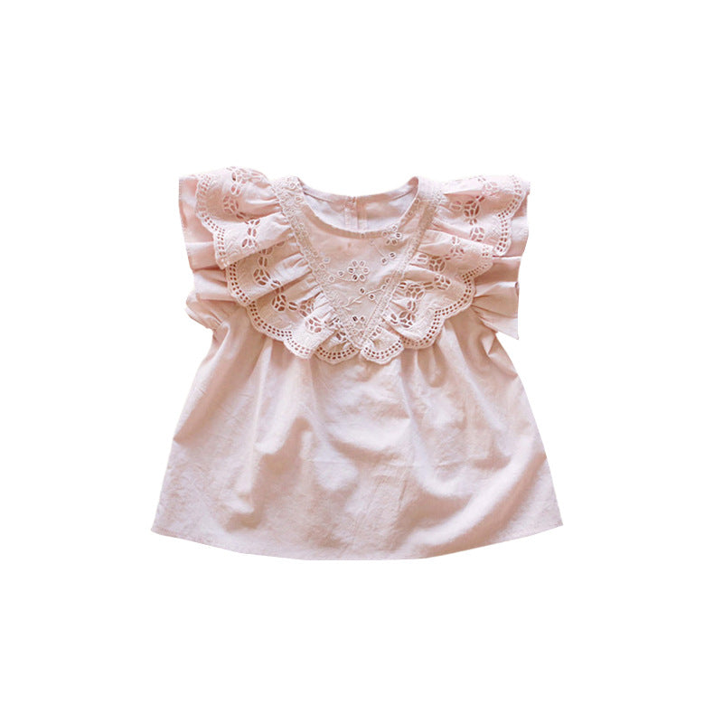 Children's Summer Strawberry Shan Clothing Ruffles Cotton Children's T-shirt