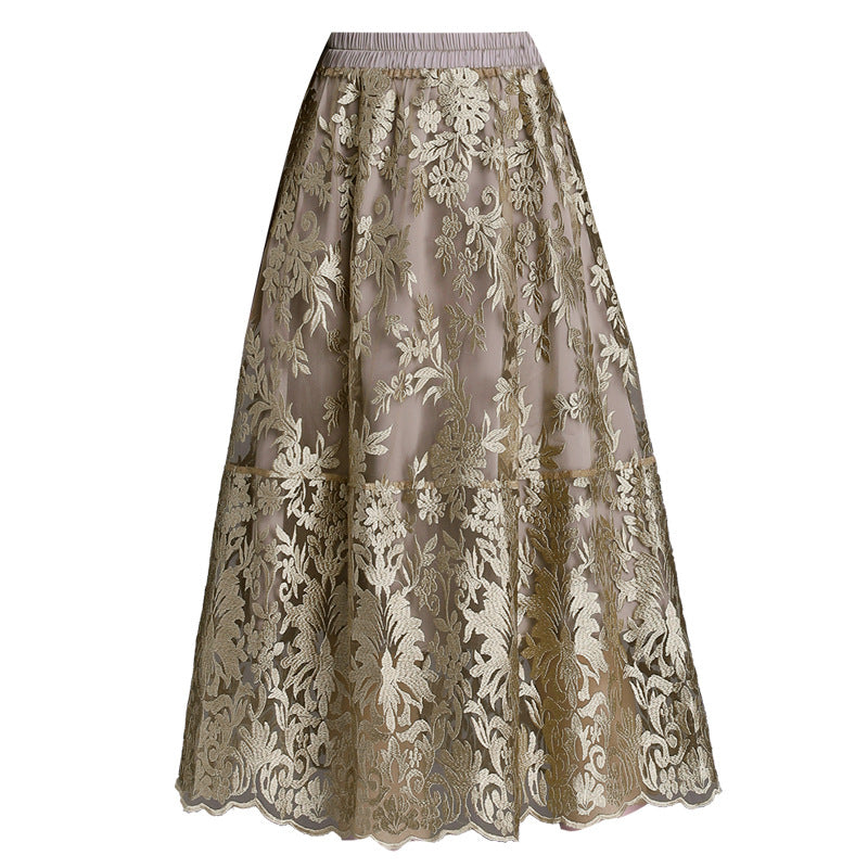 Women's Autumn Elastic Waistband Slimming Fashionable Versatile Skirt