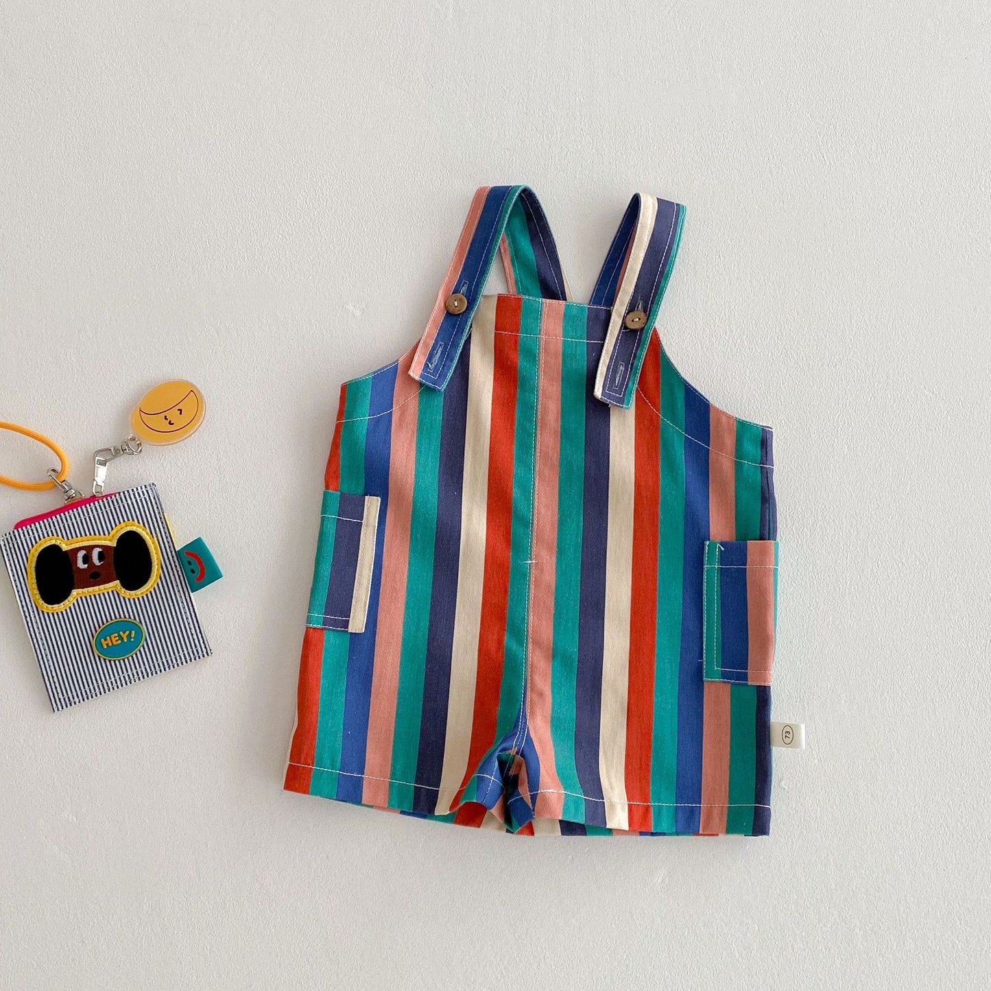 Children's Striped Suspender Summer Fashion Casual Raindrop Trendy Children's Pants