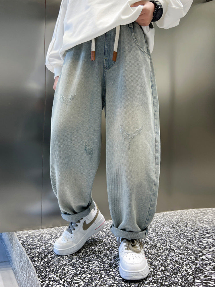 Children's Fashion Autumn Clothes Loose Middle Big Children's Pants