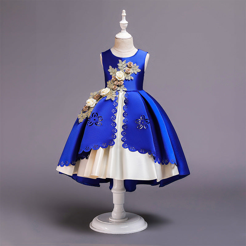 Children's Full Flower Princess Puffy Performance Wear Children's Dress