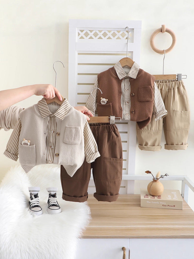 Children's Boys Clothing Spring Fashionable Sweater Vest Children's Suit