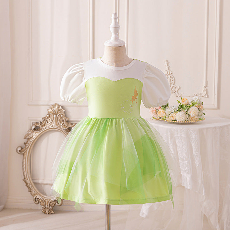 Children's Single Ice Princess Cotton Thin Short-sleeved Children's Dress
