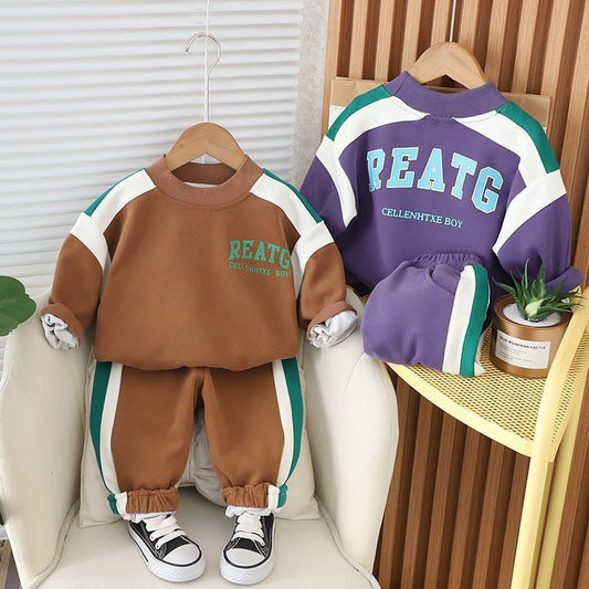 Children's Clothing Boys Autumn Fashion Fashionable Sports Long-sleeved Sweater Children's Suit