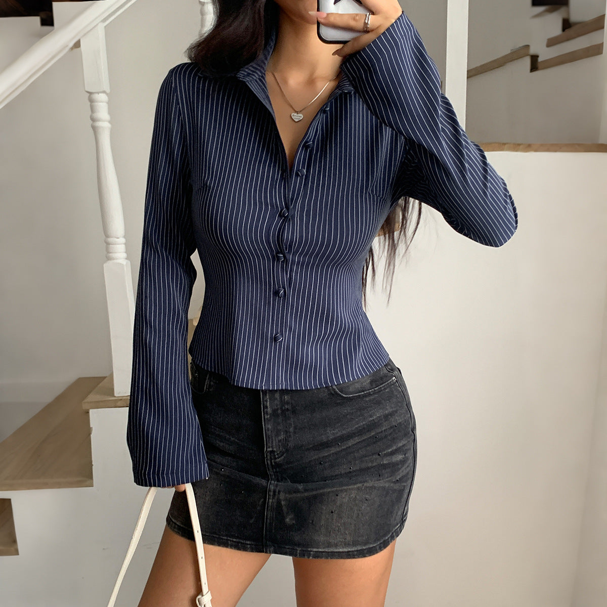 Fashion Women's Hot Style Striped Shirt Clothing
