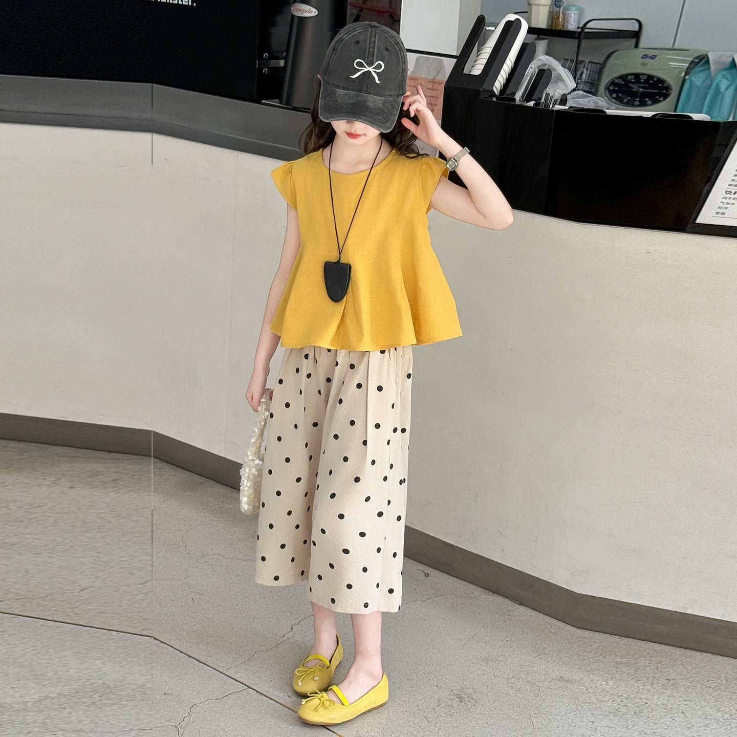 Children's Western Style Polka Dot Thin Wear Big Super Nice Children's Suit