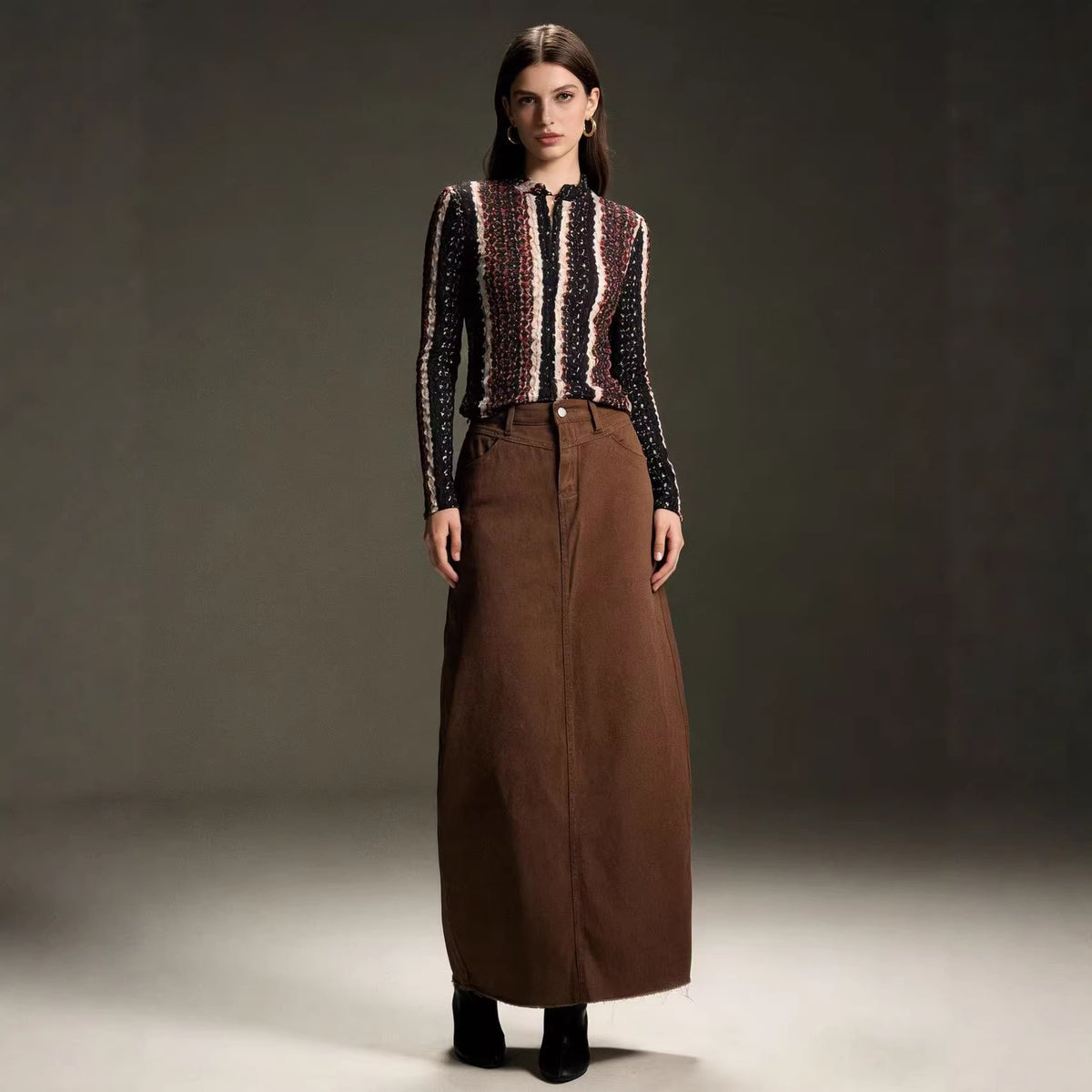 Women's Summer Loose Straight Casual Elegant Denim Skirt