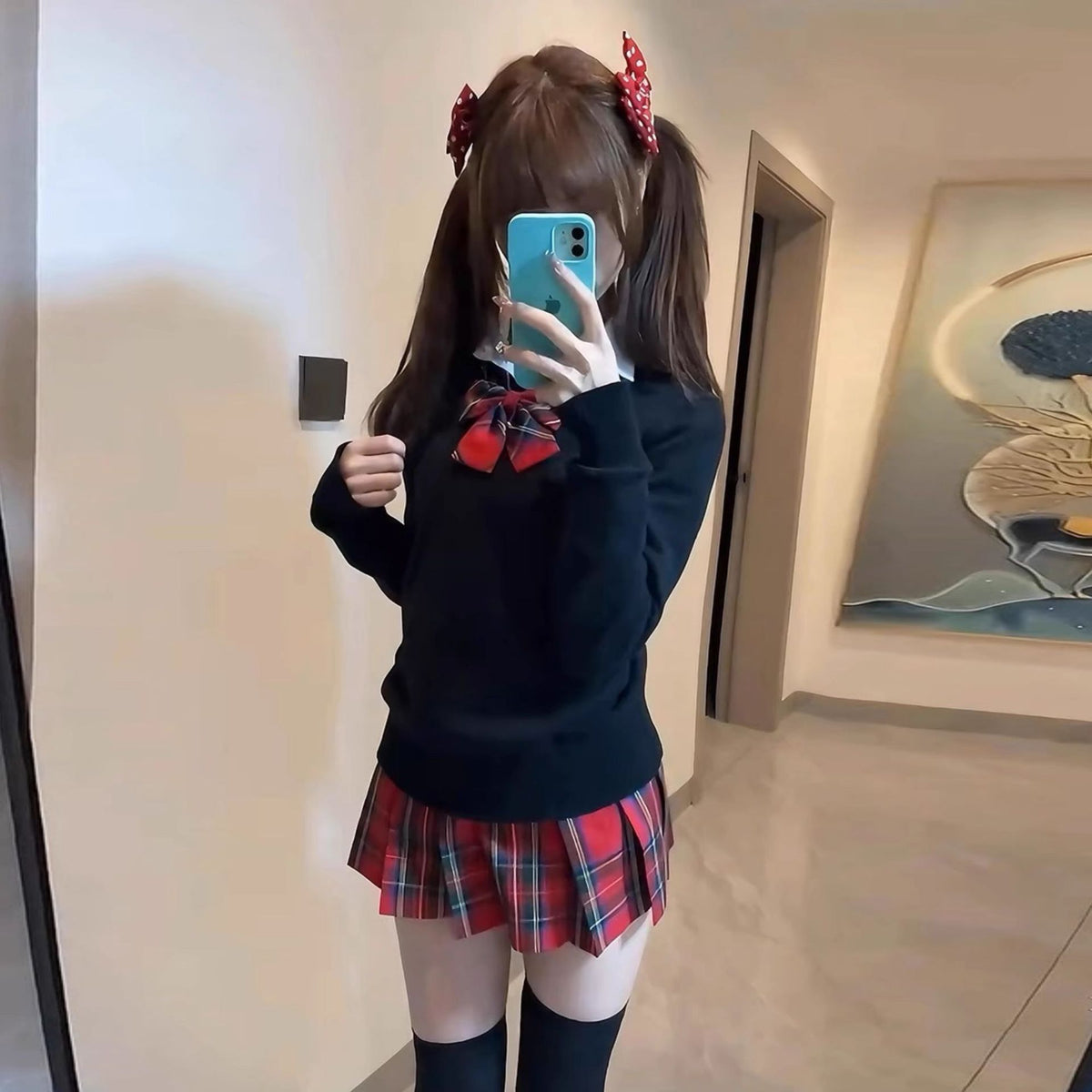 Women's Pepper Christmas Atmosphere For Schools Plaid Skirt