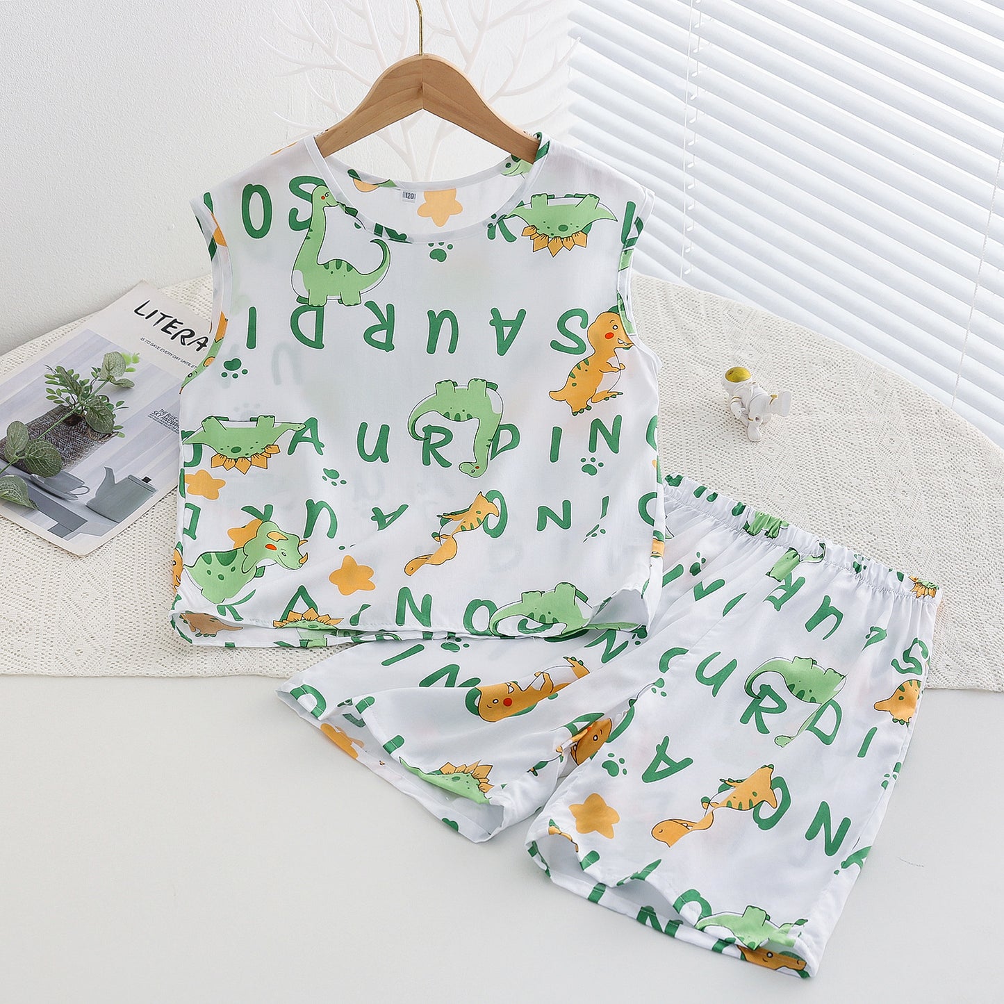 Children's Feeling Bourette Boys Thin Artificial Cotton Children's Suit