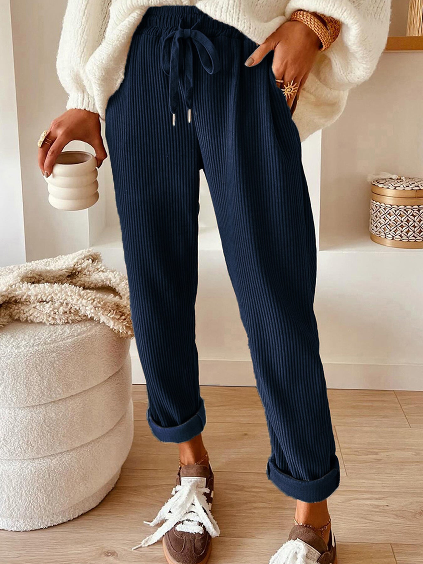 New Women's Clothes Fashion Solid Color Casual Pants
